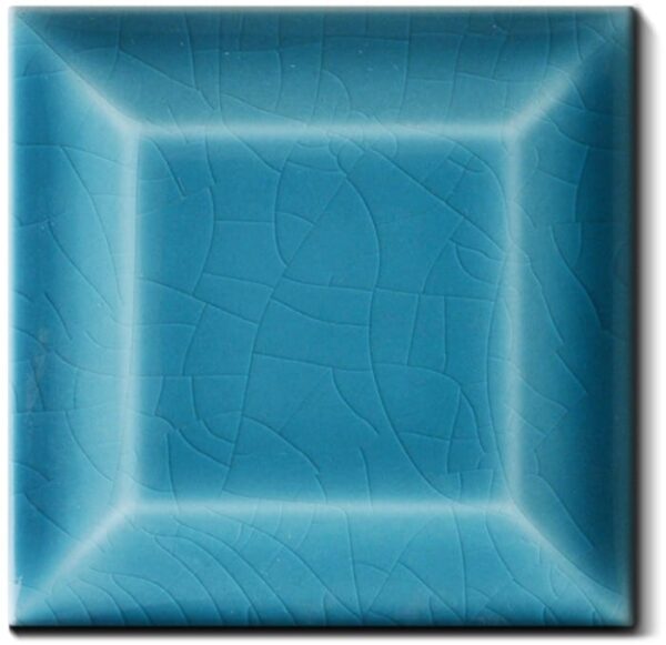 Carrelage Metro carré 7.5x7.5cm Diffusion Céramique - couleur BLEU CHINOIS CRAQUELE