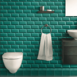 Carrelage metro couleur turquoise salle de bain toilettes
