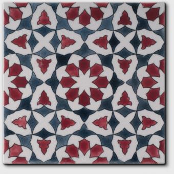 Carrelage peint main Doremail NOSTALGIA - motif CHLOE AUTUMN - carreau méditerranéen 20x20xm