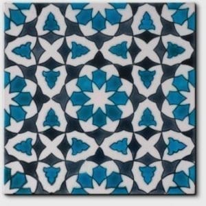 Carrelage peint main Doremail NOSTALGIA - motif CHLOE SUMMER - carreau méditerranéen 20x20xm
