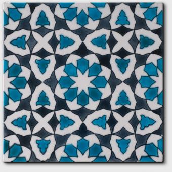 Carrelage peint main Doremail NOSTALGIA - motif CHLOE SUMMER - carreau méditerranéen 20x20xm