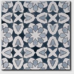 Carrelage peint main Doremail NOSTALGIA - motif CHLOE WINTER - carreau méditerranéen 20x20xm