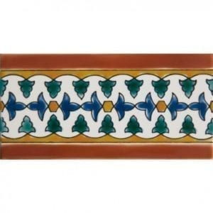Carrelage andalou peint main DOREMAIL - Frise AZZAHRA AUTOMNE