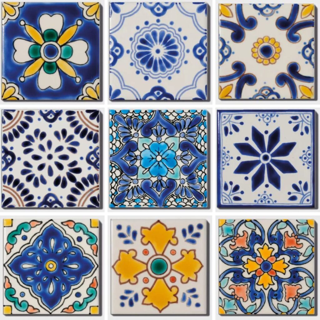 Carrelage mexicain Dorémail peint artisanalement en Tunisie
