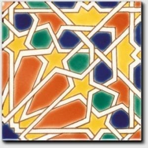Carrelage andalou peint main Doremail - motif MORISCO AUTOMNE