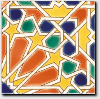 Carrelage andalou peint main Doremail - motif MORISCO AUTOMNE