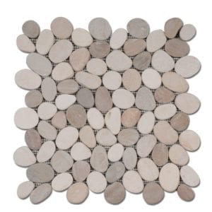 Galets déco BALI Diffusion Céramique - sciés mats Blanc-Beige GAS3030D20