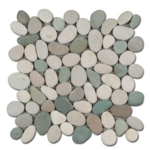 Galets déco Bali Diffusion Céramique - ronds mat Blanc Vert Jade GAR3030D10