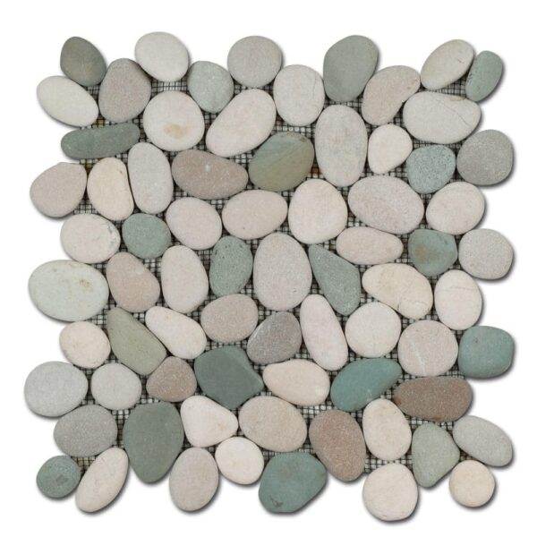 Galets déco Bali Diffusion Céramique - ronds mat Blanc Vert Jade GAR3030D10