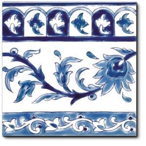 Carrelage frise méditerranéen DOREMAIL - frise KINZ BLEU 20x20 cm
