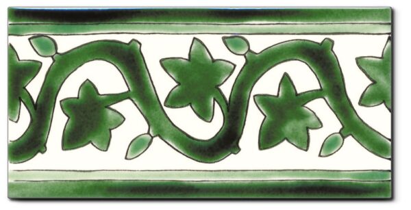 Carrelage méditerranéen DOREMAIL - FRISE LIERRE VERT 10x20cm
