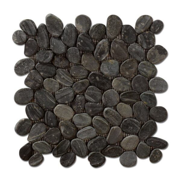 Galets déco BALI Diffusion Céramique - sciés mats Noir GAS3030D04
