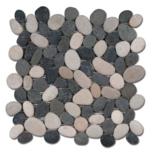 Galets déco BALI Diffusion céramique - ronds mats Noir Beige GAR3030D14