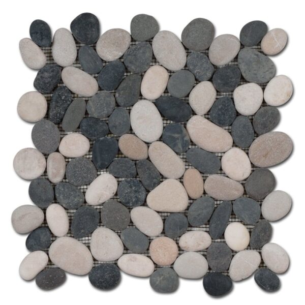 Galets déco BALI Diffusion céramique - ronds mats Noir Beige GAR3030D14