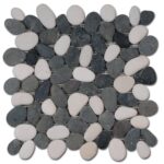 Galets déco BALI Diffusion Céramique - ronds mats Noir-Blanc GAR3030D12