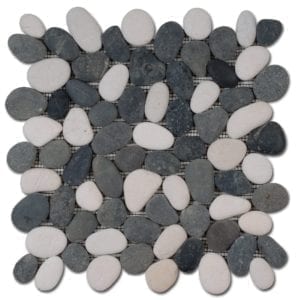 Galets déco BALI Diffusion Céramique - ronds mats Noir-Blanc GAR3030D12