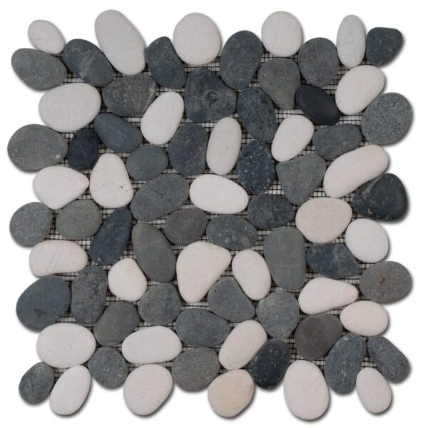 Galets déco BALI Diffusion Céramique - ronds mats Noir-Blanc GAR3030D12