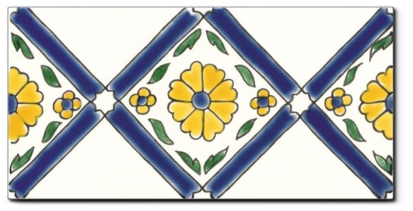 Frise carrelage méditerranéen DOREMAIL - FRISE PERGOLA BLEU 10x20cm