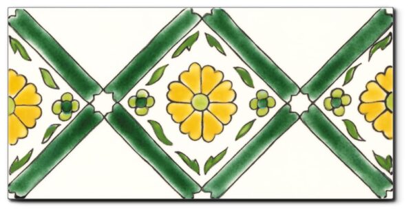 Frise carrelage méditerranéen DOREMAIL - FRISE PERGOLA VERT 10x20cm
