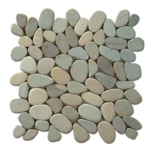 Galets déco BALI Diffusion Céramique - sciés mats Vert-Jade GAS3030D05