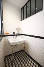 Réalisation en carrelage Metro blanc - carreaux 7.5x15 cm