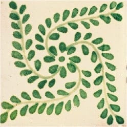 Carrelage mexicain Colibri Azulejos - TULUM VERT BLANC