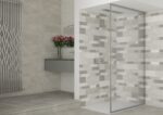 Carrelage effet béton Paul MADISON - mur de salle de bain GREY, douche STRUCTURE GREY