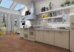 Carrelage patchwork Paul MADISON - mur cuisine WHITE et patchwork COUNTRY bleu et blanc