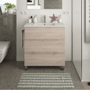 Salgar Fussion Line - meuble salle de bain couleur Chêne Naturel, 3 tiroirs, largeur 800mm
