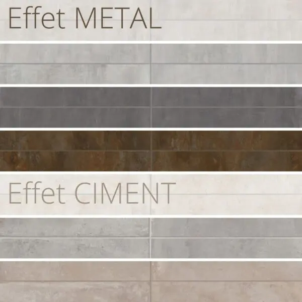 Couleurs du carrelage effet métal et effet ciment TITAN - Carrelage italien Century Ceramica