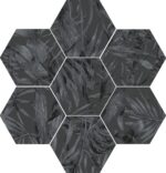 Carrelage hexagonal sol et mur noir Diffusion Céramique AMAZONE - Décor CHARBON