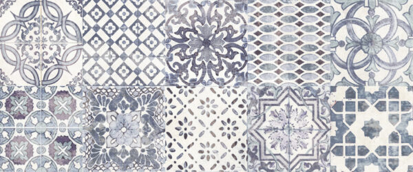 Carrelage mural Paul MADISON - décor COUNTY WHITE BLUE