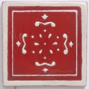 Carrelage mexicain Colibri Azulejos - ANITA BLANC / ROUGE