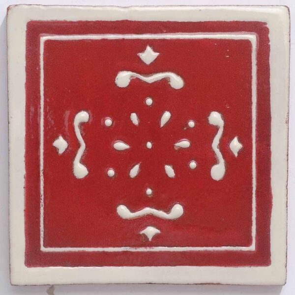 Carrelage mexicain Colibri Azulejos - ANITA BLANC / ROUGE