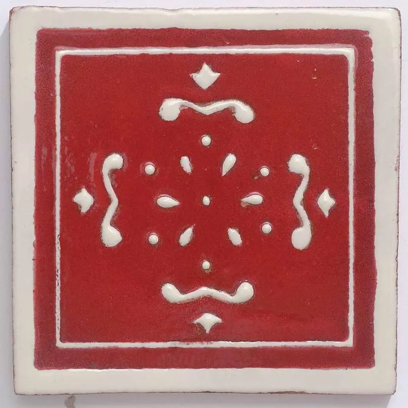 Carrelage mexicain Colibri Azulejos - ANITA BLANC / ROUGE