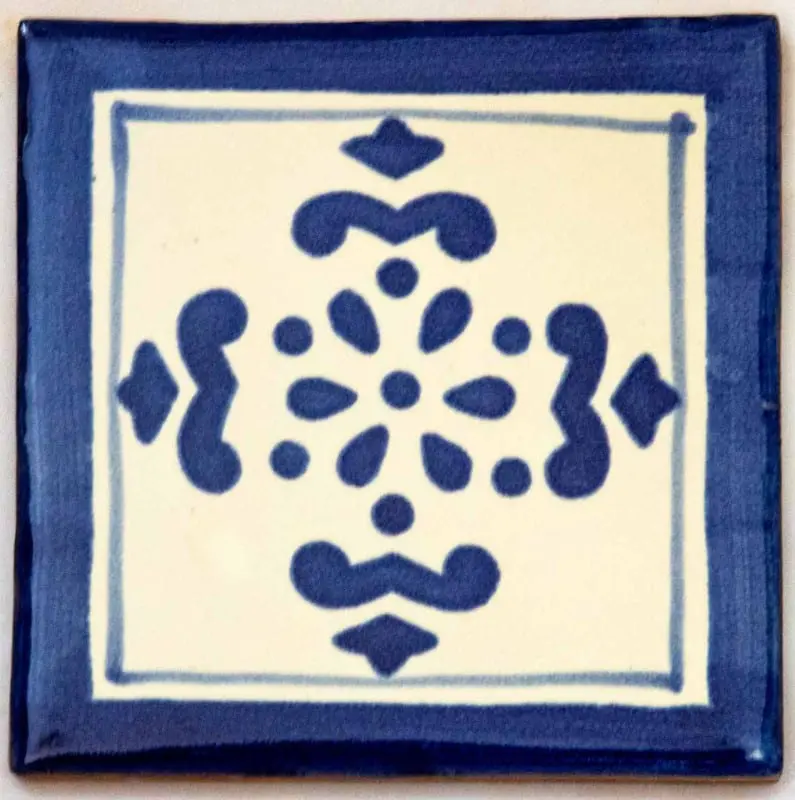 Carrelage mexicain Colibri Azulejos - ANITA BLEU / BLANC