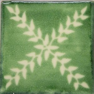 Carrelage mexicain Colibri Azulejos - ARBOR BLANC / VERT