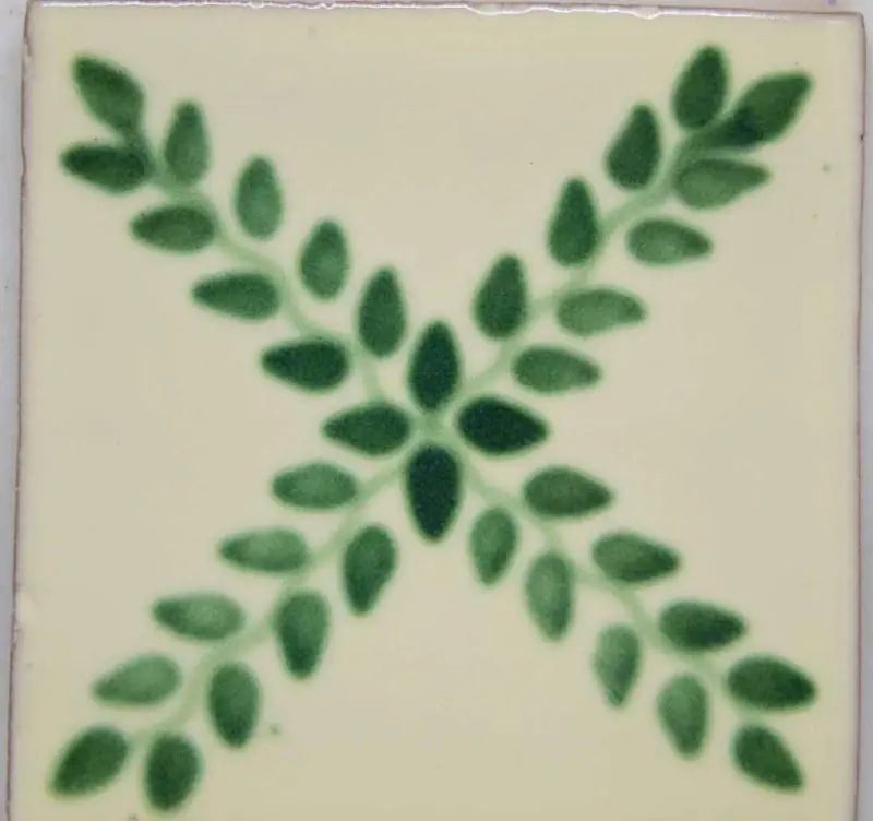 Carrelage mexicain Colibri Azulejos - ARBOR VERT / BLANC