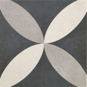 Carreaux de ciment noir et blanc - Recer TWENTIES - PETAL