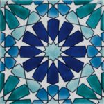 Carrelage peint main Doremail NOSTALGIA - motif MARBELLA BLEU - carreau méditerranéen 20x20xm