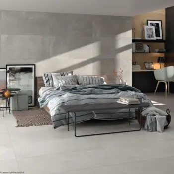 Carrelage effet béton Keratile RODANO - réf. mur DARK GREY 60x120cm, sol LIGHT GREY 60x120cm