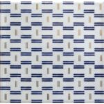 Carrelage japonais bleu et doré artisanal - Dorémail Wagami RINA Bleu Or