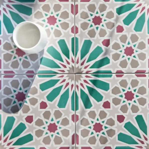 Carrelage oriental Dorémail TRADITION - motif PALMA Vert