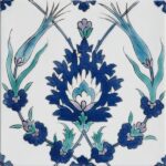 Carrelage peint main Doremail NOSTALGIA - motif PINAR - carreau méditerranéen 20x20xm
