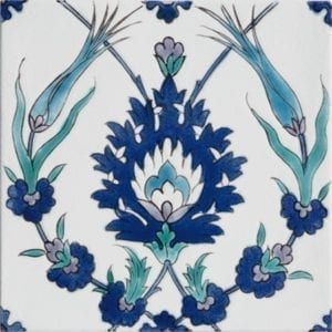 Carrelage peint main Doremail NOSTALGIA - motif PINAR - carreau méditerranéen 20x20xm