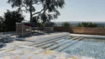 Carrelage Pierre de Bali - Terrasse, escaliers et piscine bali bleu Paul THAI couleur Subak Azur 30x60cm