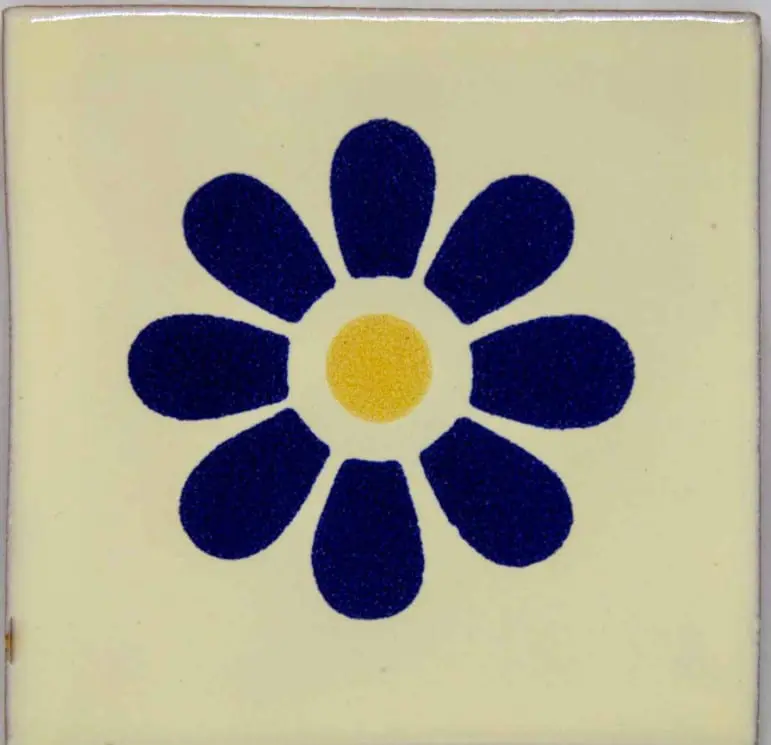 Carrelage mexicain Colibri Azulejos - DAISY BLEU