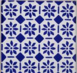 Carrelage mexicain Colibri Azulejos - DAMAROS BLEU / BLANC PUR