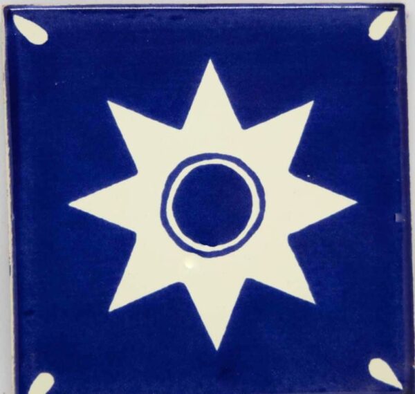 Carrelage mexicain Colibri Azulejos - ESTRELLA BLANC / BLEU