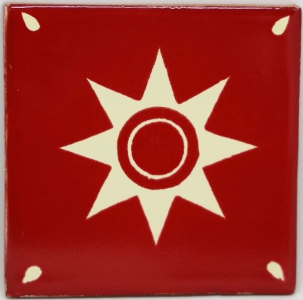 Carrelage mexicain Colibri Azulejos - ESTRELLA BLANC / ROUGE